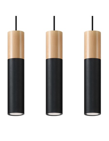 Sollux PABLO 3L pendant lamp black SL.0634