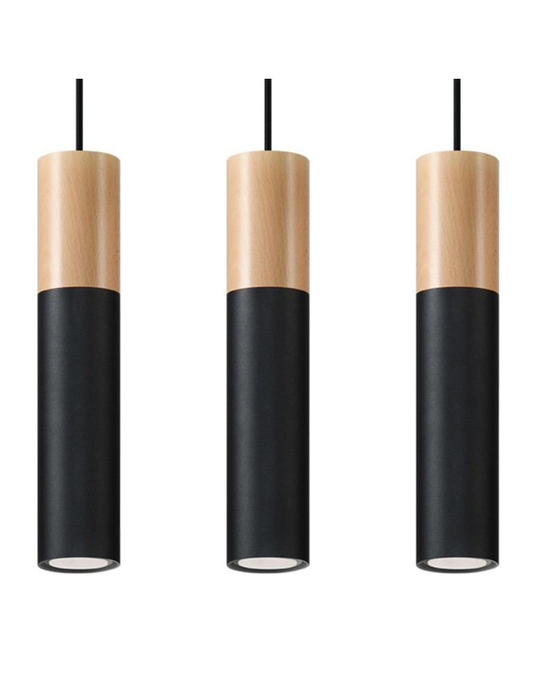 Pendant lamps - Sollux PABLO 3L pendant lamp black SL.0634 - product kolory-swiatla.pl 1