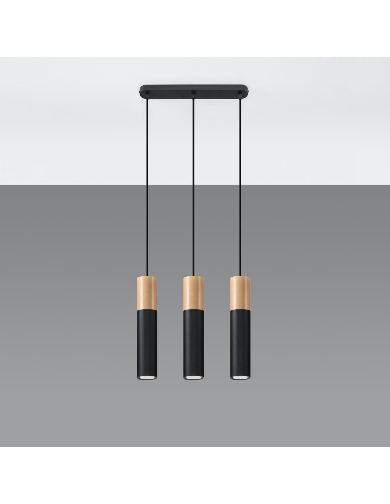 Pendant lamps - Sollux PABLO 3L pendant lamp black SL.0634 - product kolory-swiatla.pl 2