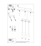 Pendant lamps - Sollux PABLO 3L pendant lamp black SL.0634 - product 5