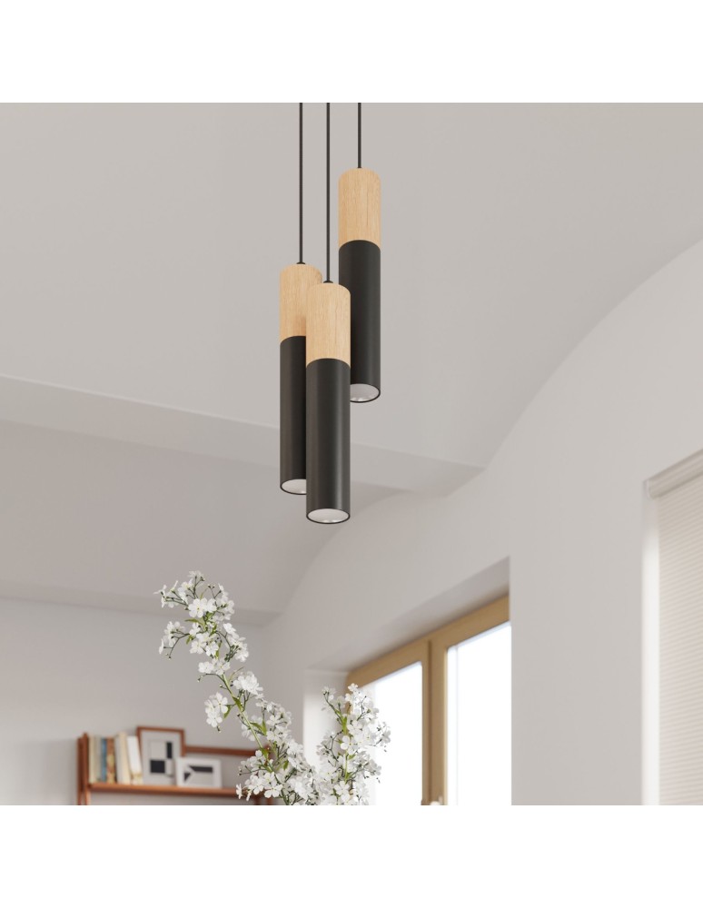 Pendant lamps - Sollux PABLO 3L pendant lamp black SL.0634 - product kolory-swiatla.pl 8