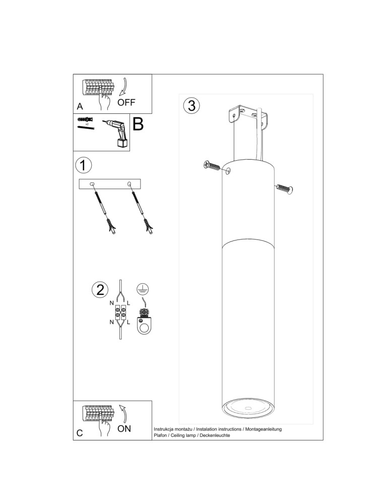 Ceiling lamps - Sollux Plafond PABLO black SL.0635 - product kolory-swiatla.pl 6