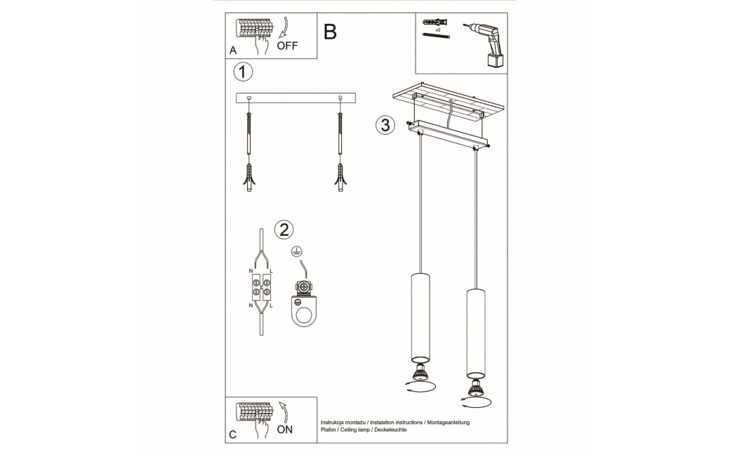 Sollux Lampa wisząca LINO 2 SL.0637