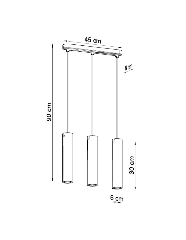 Pendant lamps - Sollux LINO 3L pendant lamp SL.0638 - product kolory-swiatla.pl 4