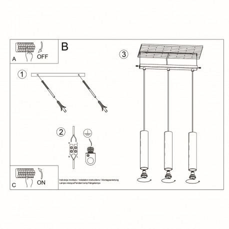 Sollux Lampa wisząca LINO 3L SL.0638