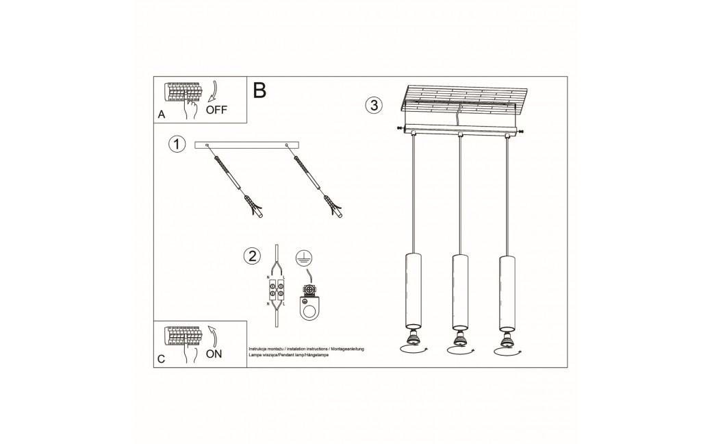 Sollux Lampa wisząca LINO 3L SL.0638