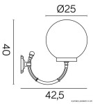 Outdoor wall lamps - SU-MA Balls Classic K 3012/1/K 250 P Wall lamp. - product 3