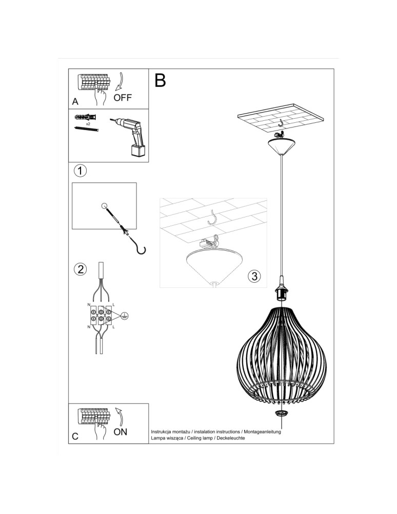 Pendant lamps - Sollux APRILLA pendant lamp SL.0639 - product kolory-swiatla.pl 5