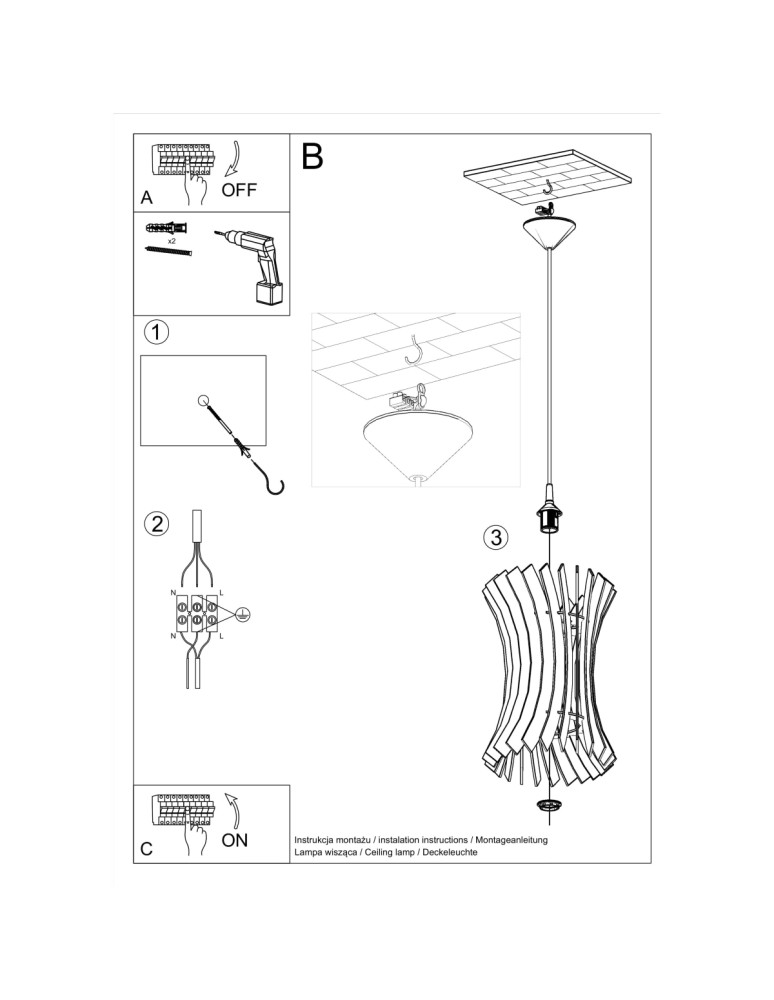 Pendant lamps - Sollux ORIANA pendant lamp SL.0642 - product kolory-swiatla.pl 5