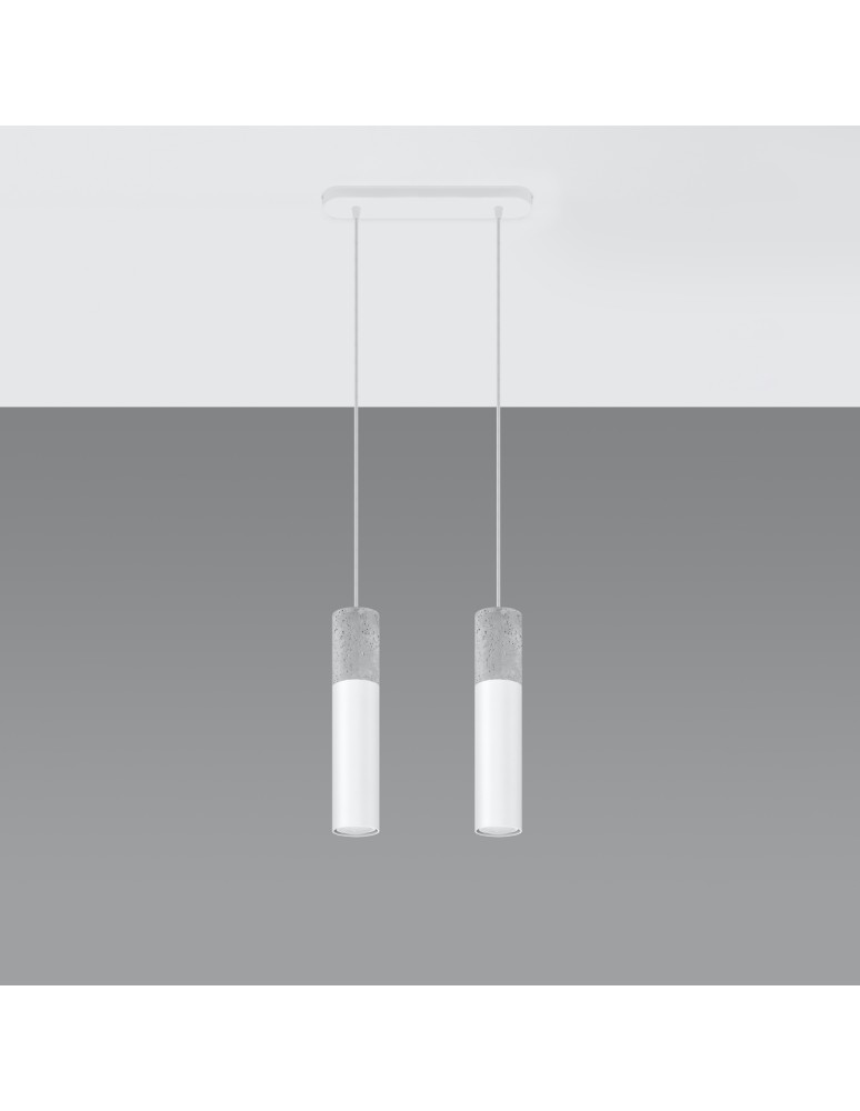 Pendant lamps - Sollux BORGIO 2 pendant lamp white SL.0648 - product kolory-swiatla.pl 2
