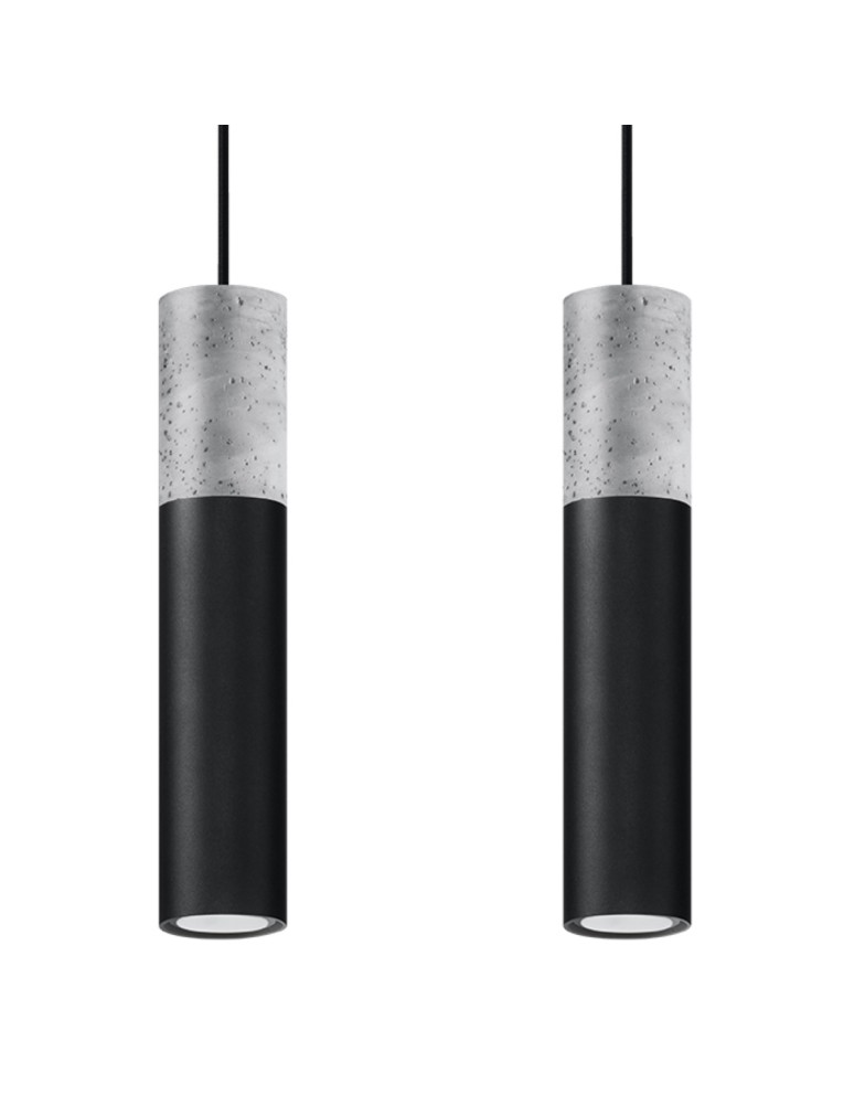 Pendant lamps - Sollux BORGIO 2 pendant lamp black SL.0651 - product kolory-swiatla.pl 1