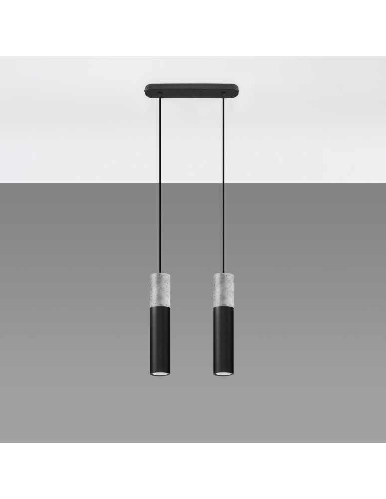 Pendant lamps - Sollux BORGIO 2 pendant lamp black SL.0651 - product kolory-swiatla.pl 2
