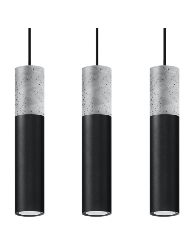 Pendant lamps - Sollux BORGIO 3L pendant lamp black SL.0652 - product kolory-swiatla.pl 1