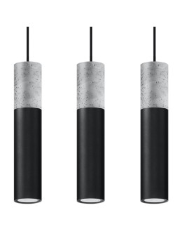 Sollux Lampa wisząca BORGIO 3L czarny SL.0652