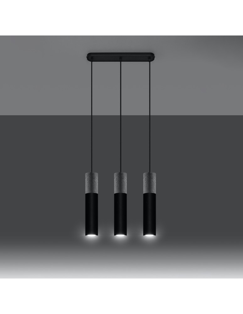 Sollux Lampa wisząca BORGIO 3L czarny SL.0652 Sollux Lampa wisząca BORGIO 3L czarny SL.0652