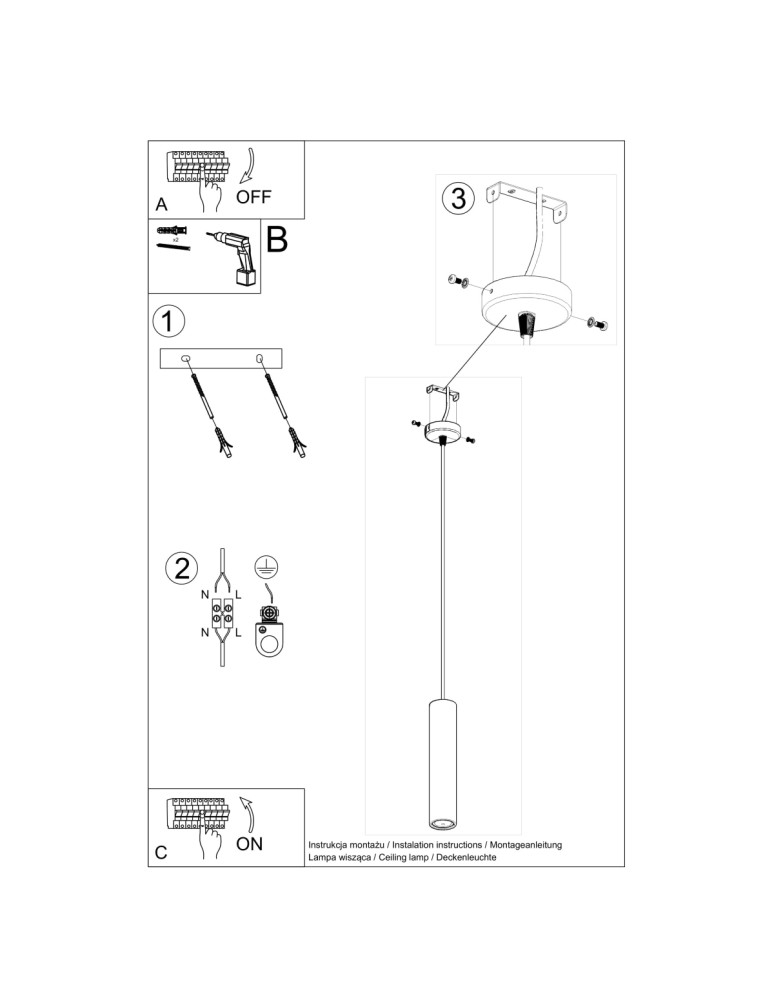 Pendant lamps - Sollux LUVO 1 pendant lamp SL.0653 - product kolory-swiatla.pl 5