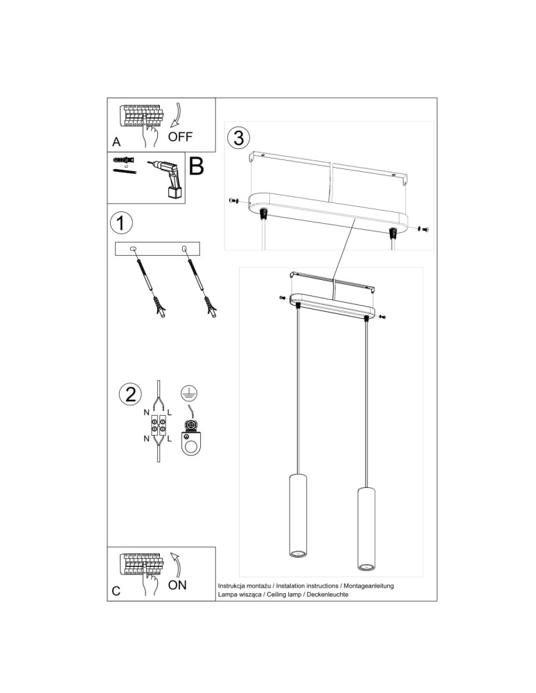 Pendant lamps - Sollux LUVO 2 pendant lamp SL.0654 - product kolory-swiatla.pl 5