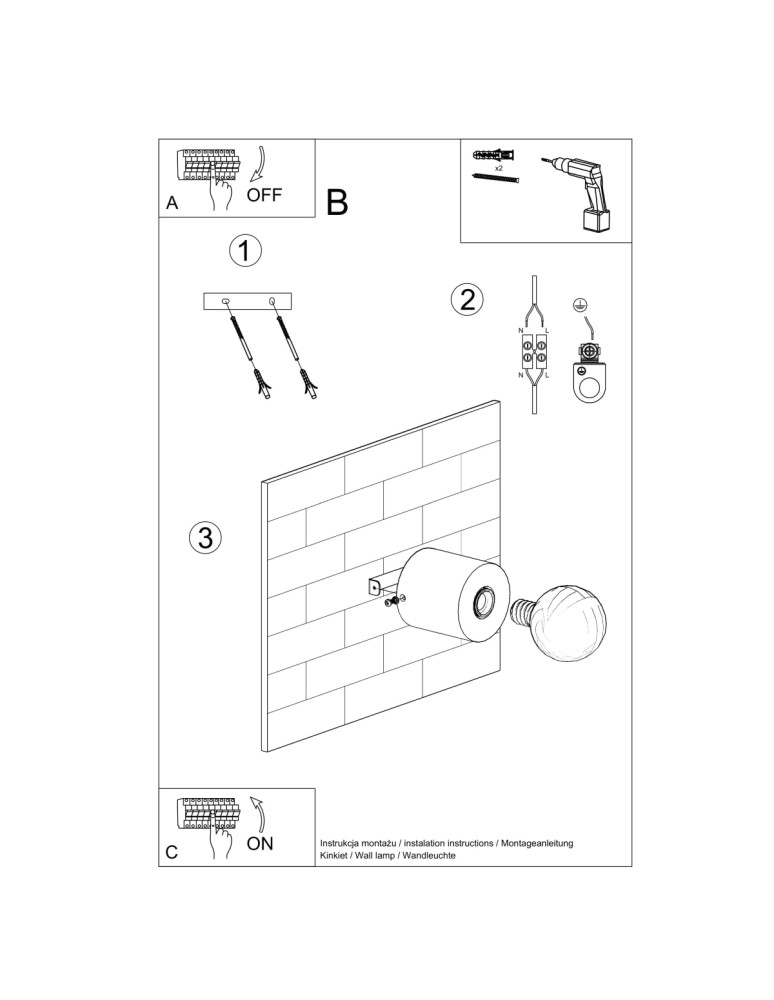 Wall lamps - Sollux Wall lamp SALGADO concrete SL.0679 - product kolory-swiatla.pl 5