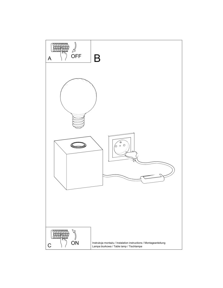 Table lamps - Sollux ARIZ concrete desk lamp SL.0683 - product kolory-swiatla.pl 5