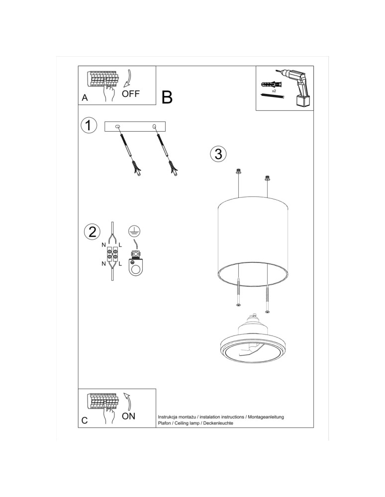 Ceiling lamps - Sollux Plafond TIUBE white SL.0695 - product kolory-swiatla.pl 6