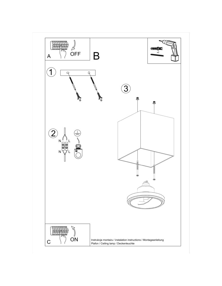 Ceiling lamps - Sollux Plafond BLAKE white SL.0698 - product kolory-swiatla.pl 6