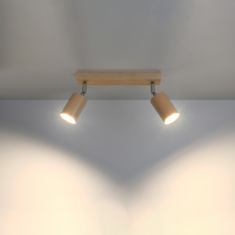 Sollux Plafon BERG 2 naturalne drewno SL.0702