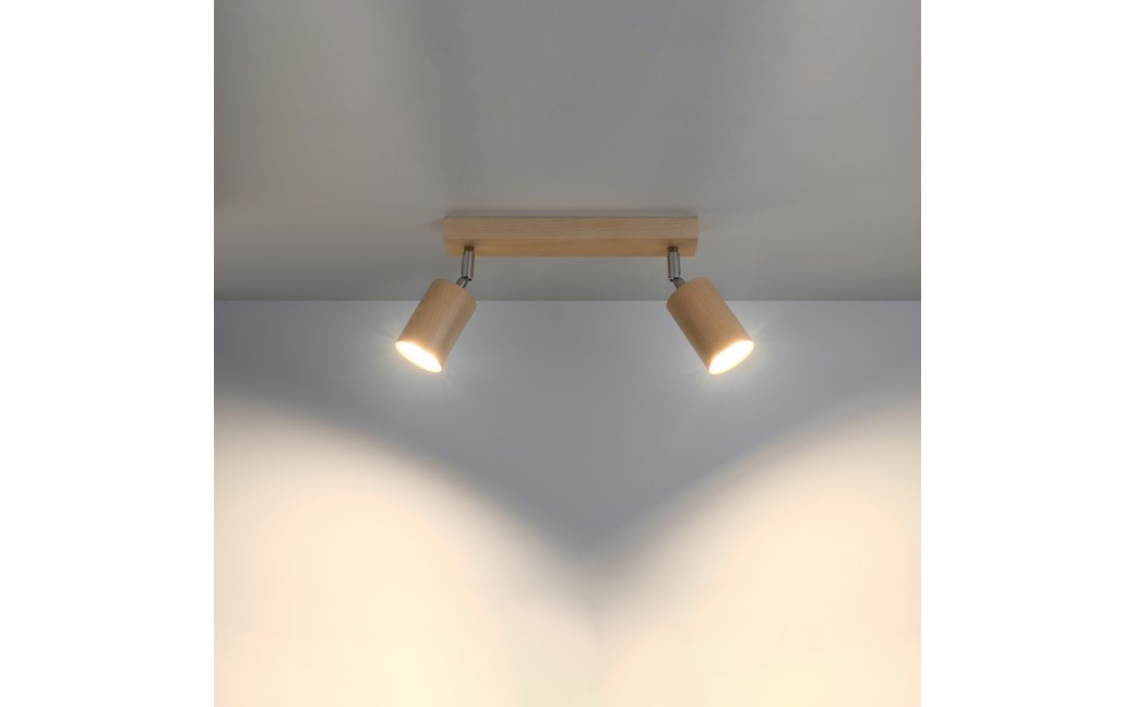 Sollux Plafon BERG 2 naturalne drewno SL.0702