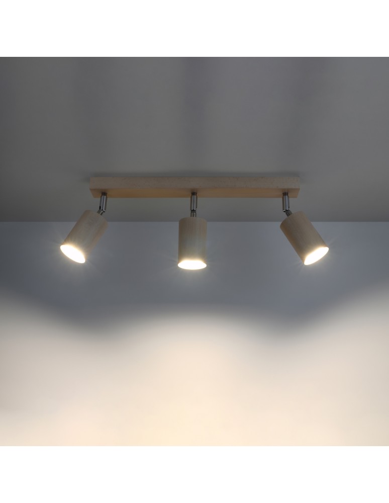 Ceiling lamps - Sollux Plafond BERG 3 natural wood SL.0703 - product kolory-swiatla.pl 3