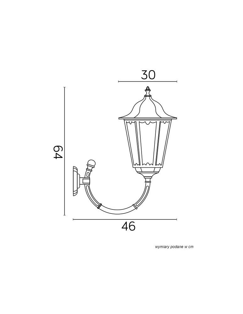 Outdoor wall lamps - SU-MA Retro Maxi K 3012/1/BD g Wall lamp. - product kolory-swiatla.pl 6