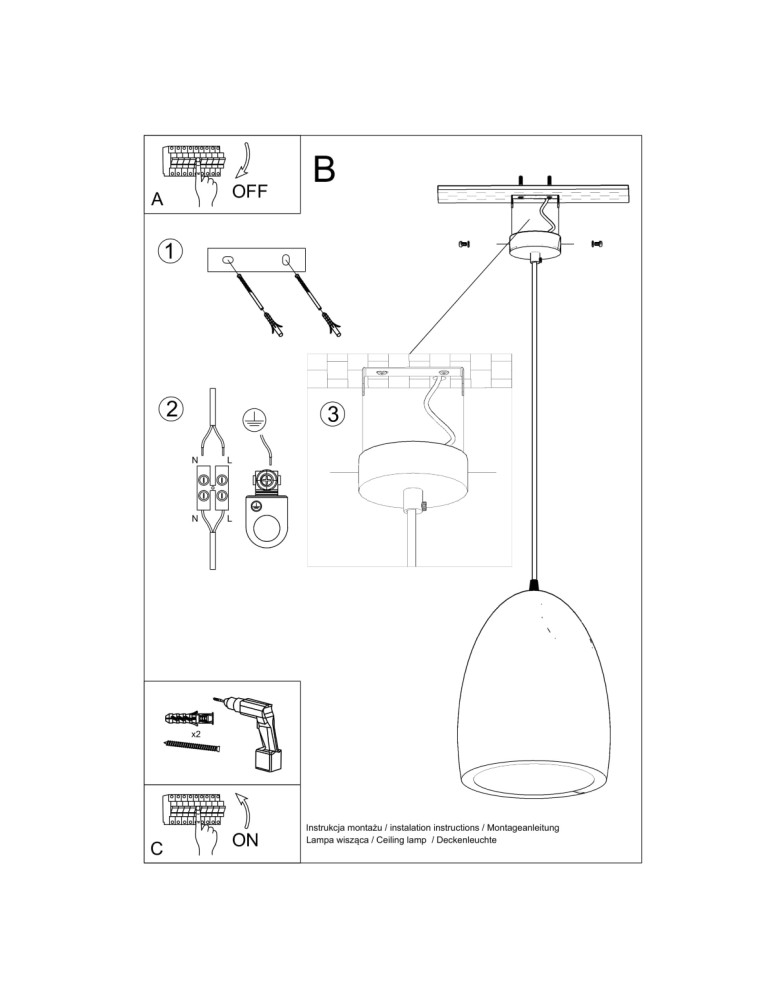 Pendant lamps - Sollux BUKANO ceramic pendant lamp SL.0842 - product kolory-swiatla.pl 5