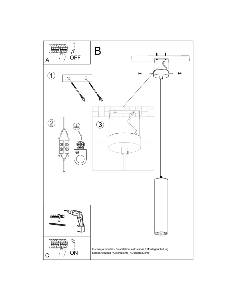 Pendant lamps - Sollux NANCY ceramic pendant lamp SL.0843 - product kolory-swiatla.pl 5