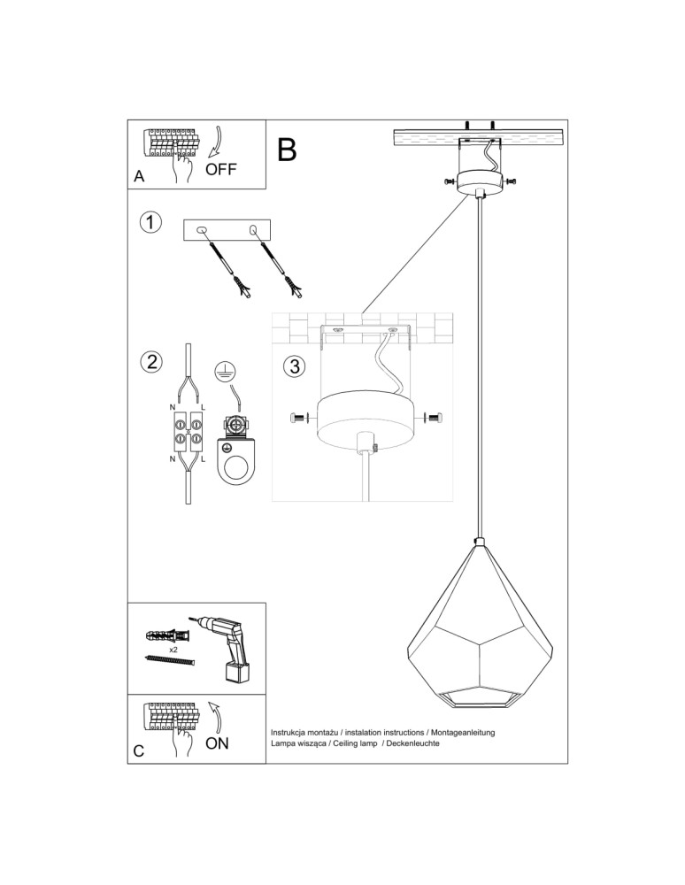Pendant lamps - Sollux PAVLUS ceramic pendant lamp SL.0844 - product kolory-swiatla.pl 5