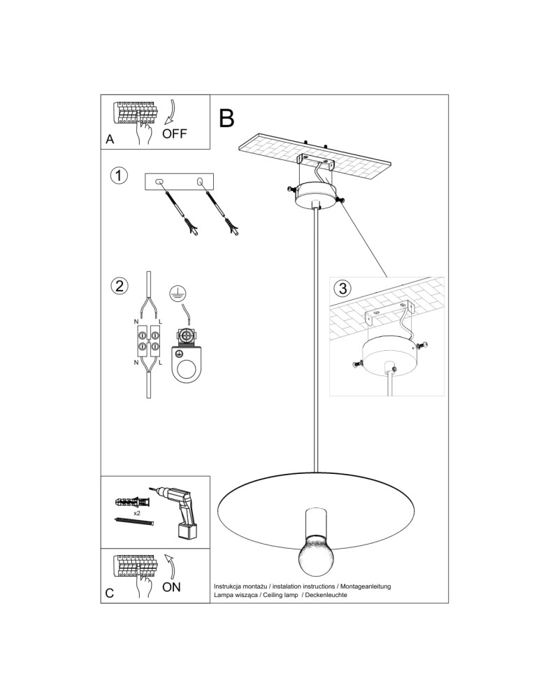 Pendant lamps - Sollux FLAVIO pendant lamp black SL.0853 - product kolory-swiatla.pl 5