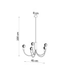 Chandeliers - Sollux Chandelier PICCOLO 5 black SL.0855 - product 4