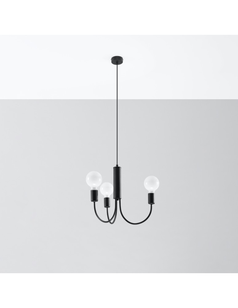 Chandeliers - Sollux Chandelier PICCOLO 3 black SL.0856 - product kolory-swiatla.pl 2