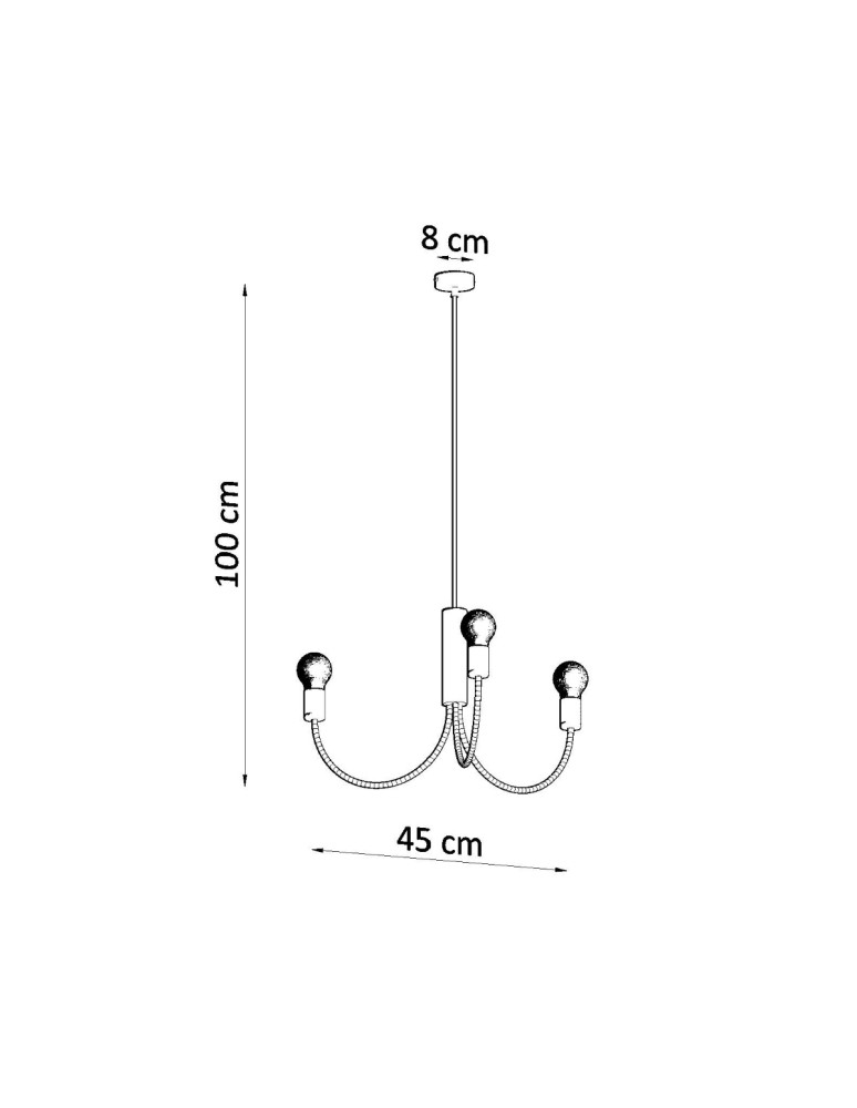 Chandeliers - Sollux Chandelier PICCOLO 3 black SL.0856 - product kolory-swiatla.pl 4