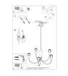 Chandeliers - Sollux Chandelier PICCOLO 3 black SL.0856 - product 5