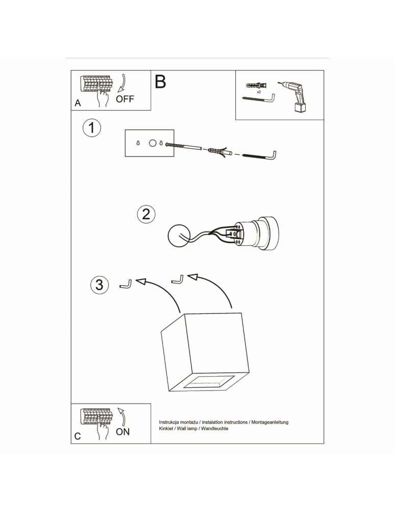 Wall lamps - Sollux LEO ceramic wall lamp black SL.0872 - product kolory-swiatla.pl 5
