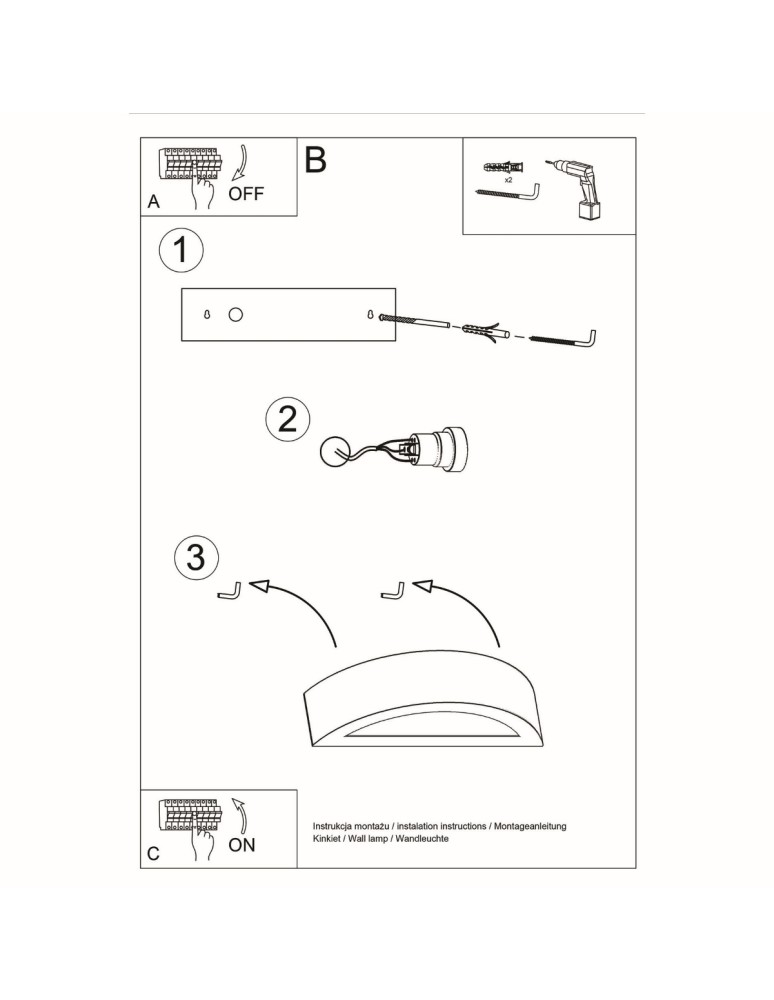 Wall lamps - Sollux ATENA ceramic wall lamp black SL.0874 - product kolory-swiatla.pl 5