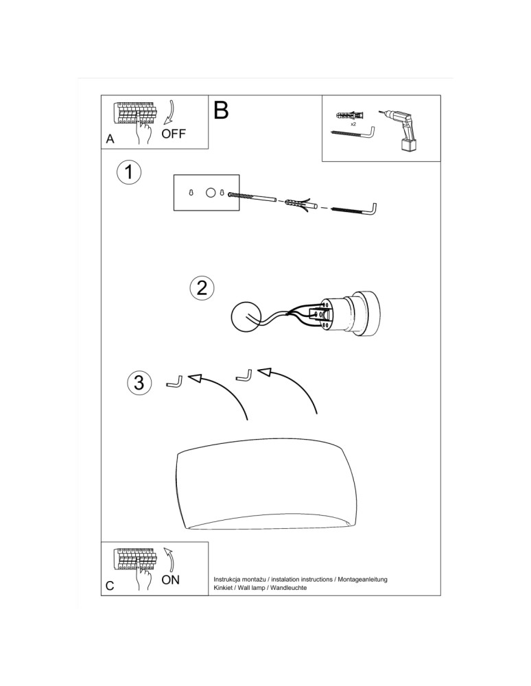 Wall lamps - Sollux PONTIUS ceramic wall lamp gray SL.0875 - product kolory-swiatla.pl 5