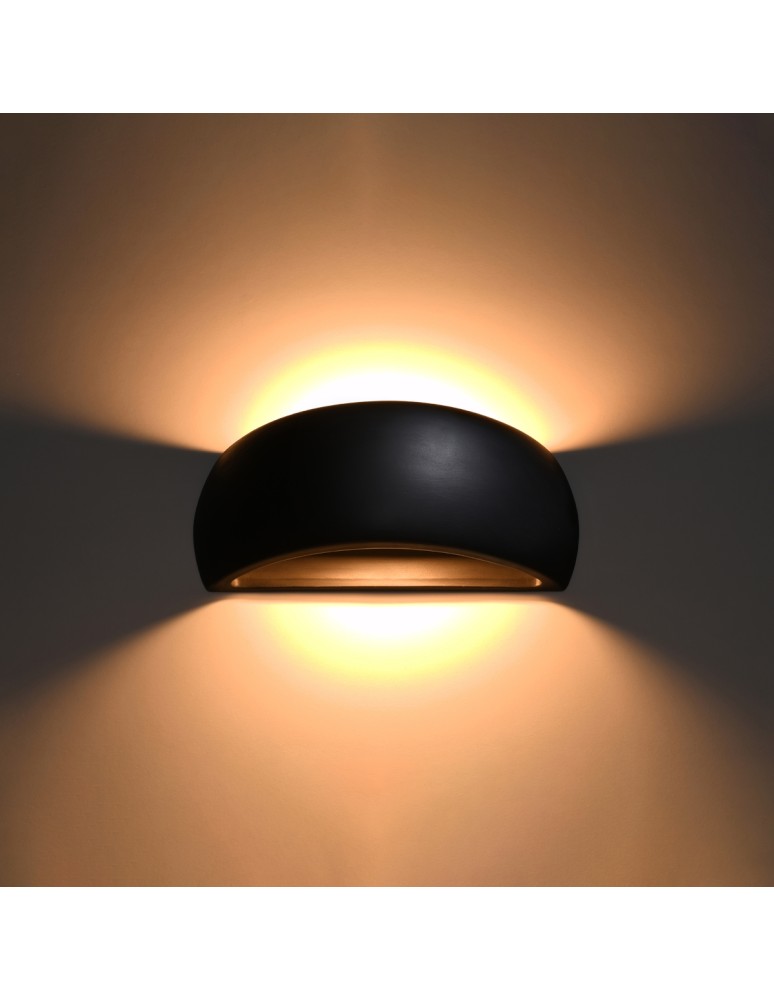 Wall lamps - Sollux PONTIUS ceramic wall lamp black SL.0876 - product kolory-swiatla.pl 3