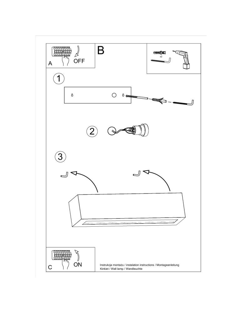 Sollux VEGA ceramic wall lamp black SL.0878