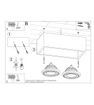 Ceiling lamps - Sollux Plafond QUATRO 2 concrete SL.0884 - product 5