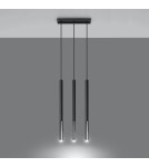 Sollux Lampa wisząca MOZAICA 3L czarny/chrom SL.0886