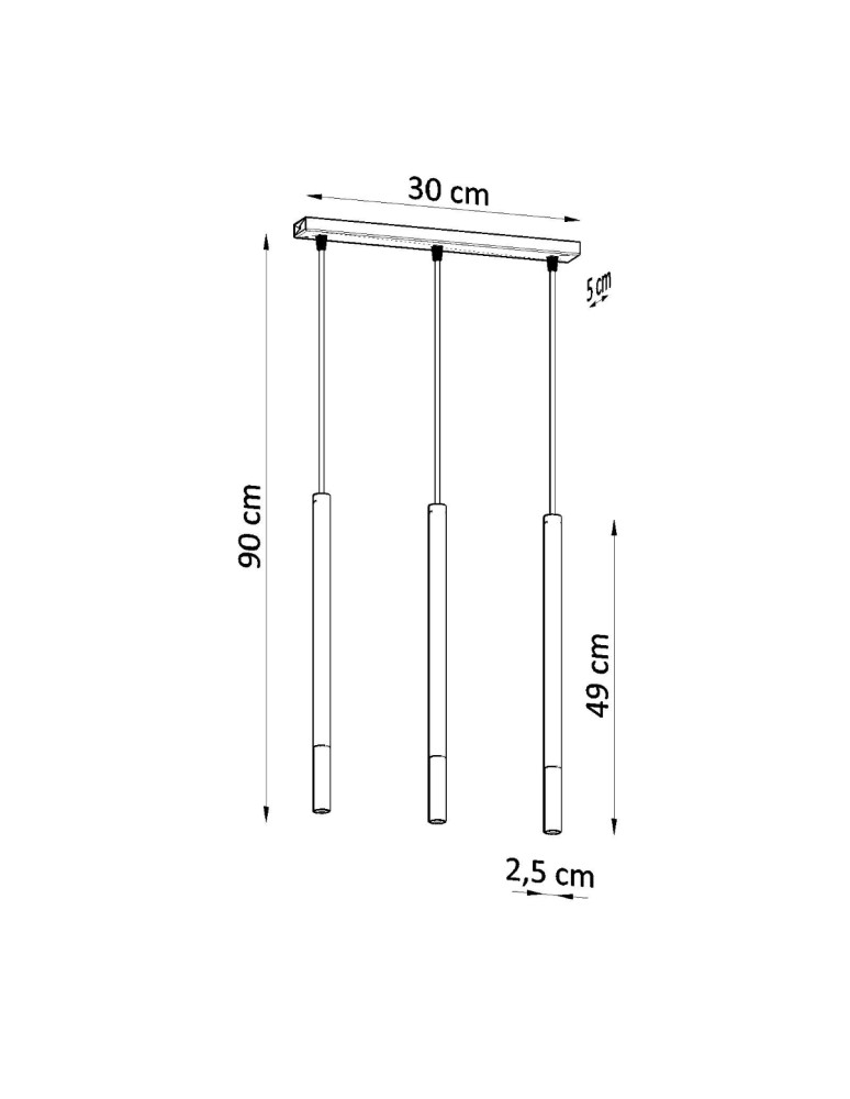 Pendant lamps - Sollux MOZAICA 3L black/chrome pendant lamp SL.0886 - product kolory-swiatla.pl 4