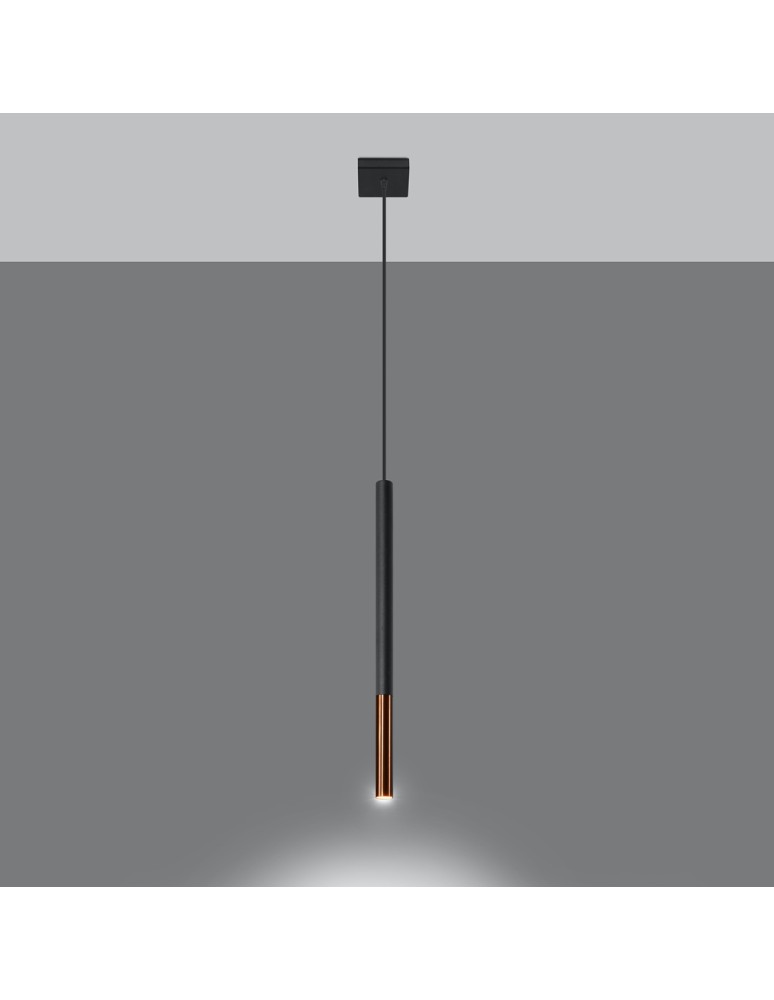 Sollux Lampa wisząca MOZAICA 1 czarny/miedź SL.0888