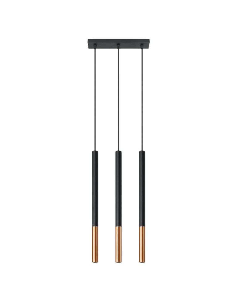 Pendant lamps - Sollux MOZAICA 3L black/copper pendant lamp SL.0889 - product kolory-swiatla.pl 1