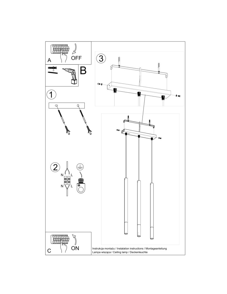 Sollux Lampa wisząca MOZAICA 3L czarny/miedź SL.0889 Sollux Lampa wisząca MOZAICA 3L czarny/miedź SL.0889