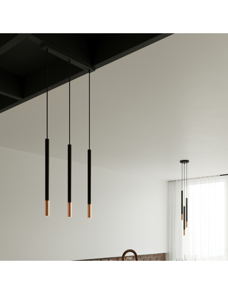Pendant lamps - Sollux MOZAICA 3P black/copper pendant lamp SL.0890 - product kolory-swiatla.pl 8