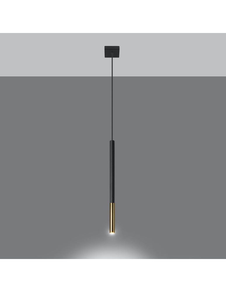 Sollux Lampa wisząca MOZAICA 1 czarny/złoto SL.0891